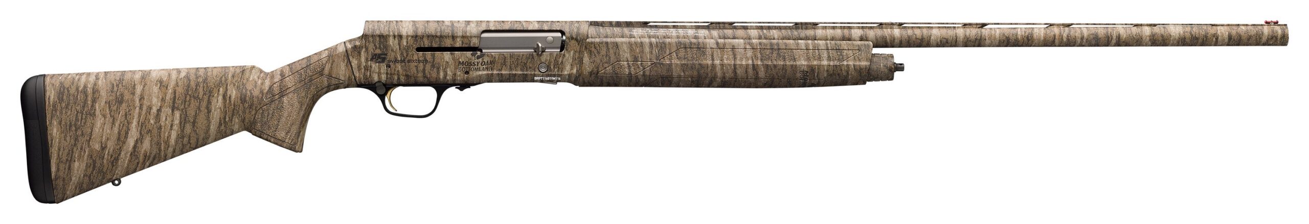 Browning A5 Sweet Sixteen semi-automatic shotgun in 16 gauge with 26-inch barrel and Mossy Oak Break-Up Country camouflage finish