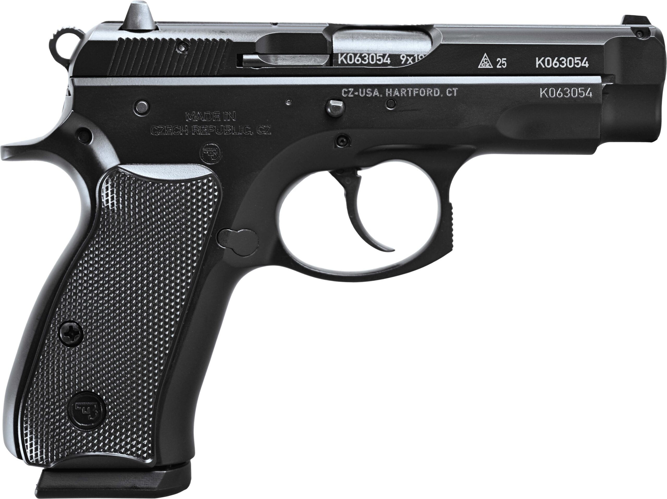 CZ-USA CZ 75 Compact 50th Anniversary Edition 9mm DA/SA semi-auto pistol in black with fixed sights