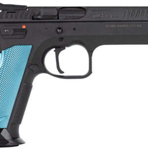 CZ TS2 SA 9MM FS 10RD - BLACK POLYCOAT BLUE GRIP