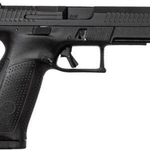 CZ-USA P-10 F full-size 9mm striker-fired pistol in black with optic-ready serrated slide and 4.5-inch barrel