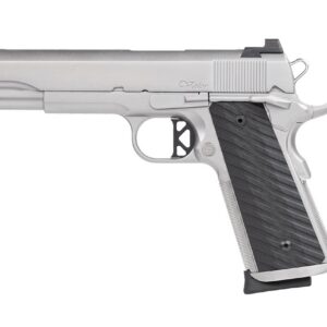 Dan Wesson Valor 1911 pistol in .45 ACP with stainless slide, night sights, and ambidextrous thumb safety