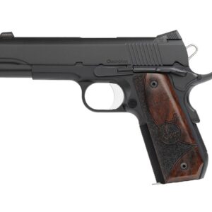 Dan Wesson Guardian 1911 pistol in .38 Super Auto with black finish and fixed tritium night sights, right-side profile view