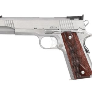 Dan Wesson Pointman 45 single-action 1911 pistol in .45 ACP with brushed stainless steel slide and fiber optic front sight