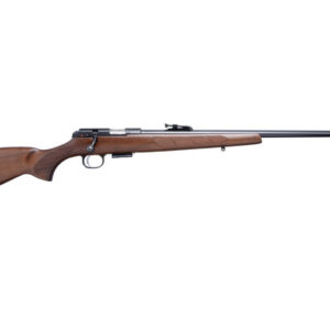 CZ-USA CZ 457 LUX bolt action rifle in .22 WMR with 24-inch barrel and adjustable iron sights, blued finish