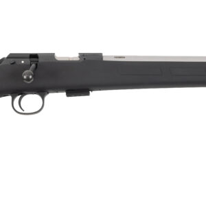 CZ 457 SR .22 LR stainless bolt-action rifle with threaded barrel and black synthetic stock
