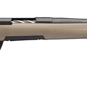 Browning X-Bolt 2 FDE Max Long Range Super bolt-action rifle in .308 Winchester with 18-inch barrel, right-side profile view