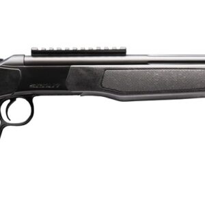 CVA Scout XP single shot rifle in .450 Bushmaster with 20-inch threaded barrel and black synthetic stock