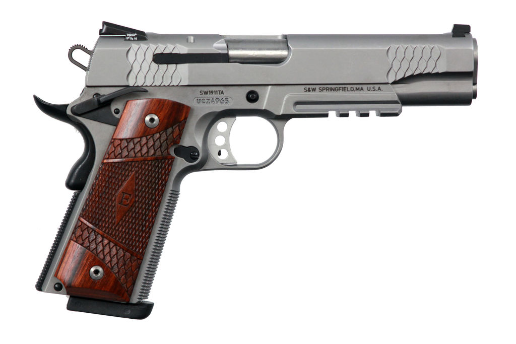 Smith & Wesson SW1911TA .45 ACP 5" Stainless Steel Single Action Pistol with Tritium Night Sights