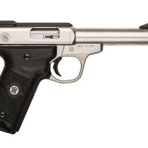 Smith & Wesson SW22 Victory .22 LR Pistol – 5.5" Stainless, Adjustable Fiber Optic Sights, 10+1