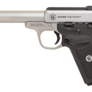 Smith & Wesson SW22 Victory Target .22 LR stainless pistol with 5.5-inch barrel and adjustable target sights