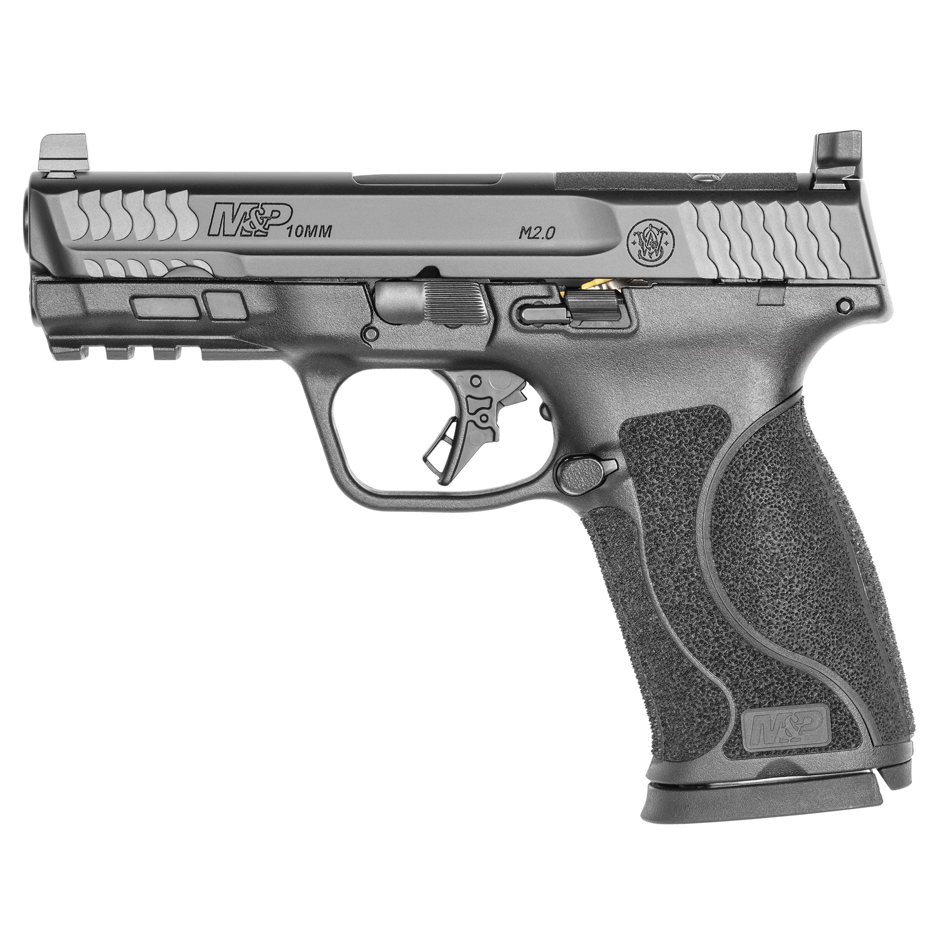 Smith & Wesson M&P 10mm M2.0 Compact semi-auto pistol with 4-inch barrel and optic-cut slide in black