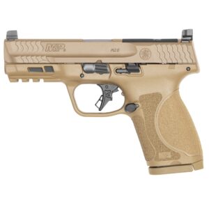 Smith & Wesson M&P9 M2.0 Compact 9mm pistol in Flat Dark Earth with optic-cut slide and 4-inch barrel