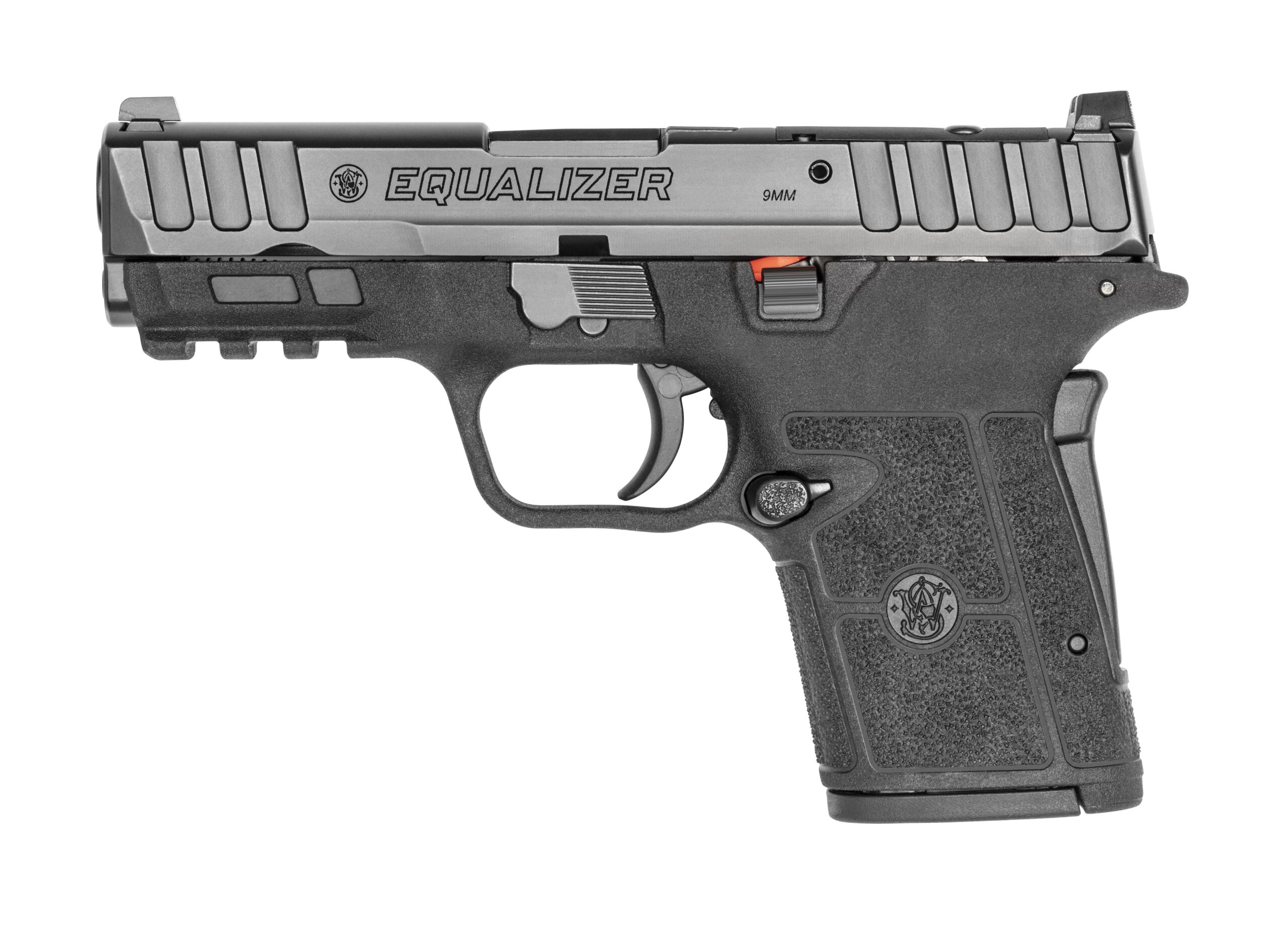Smith & Wesson Equalizer 9mm semi-auto pistol with optic-ready serrated slide and black Armornite finish
