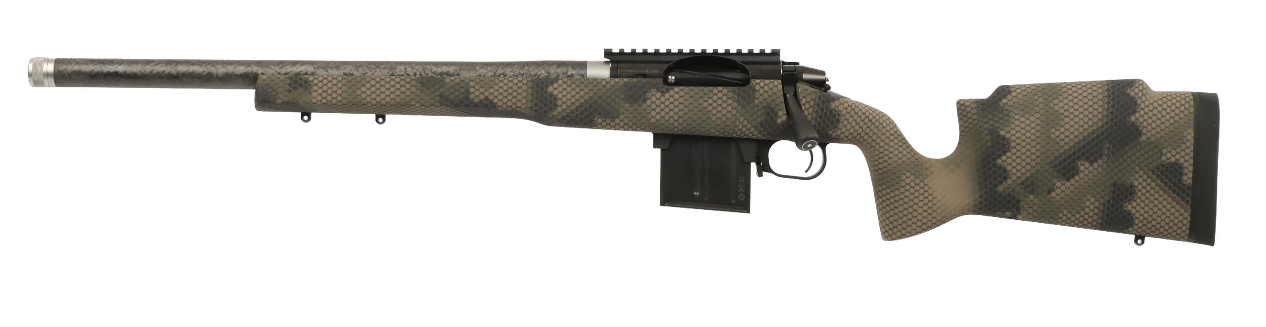 Proof Research Elevation MTR left-hand bolt-action rifle in 22 ARC with 20-inch barrel and TFDE finish