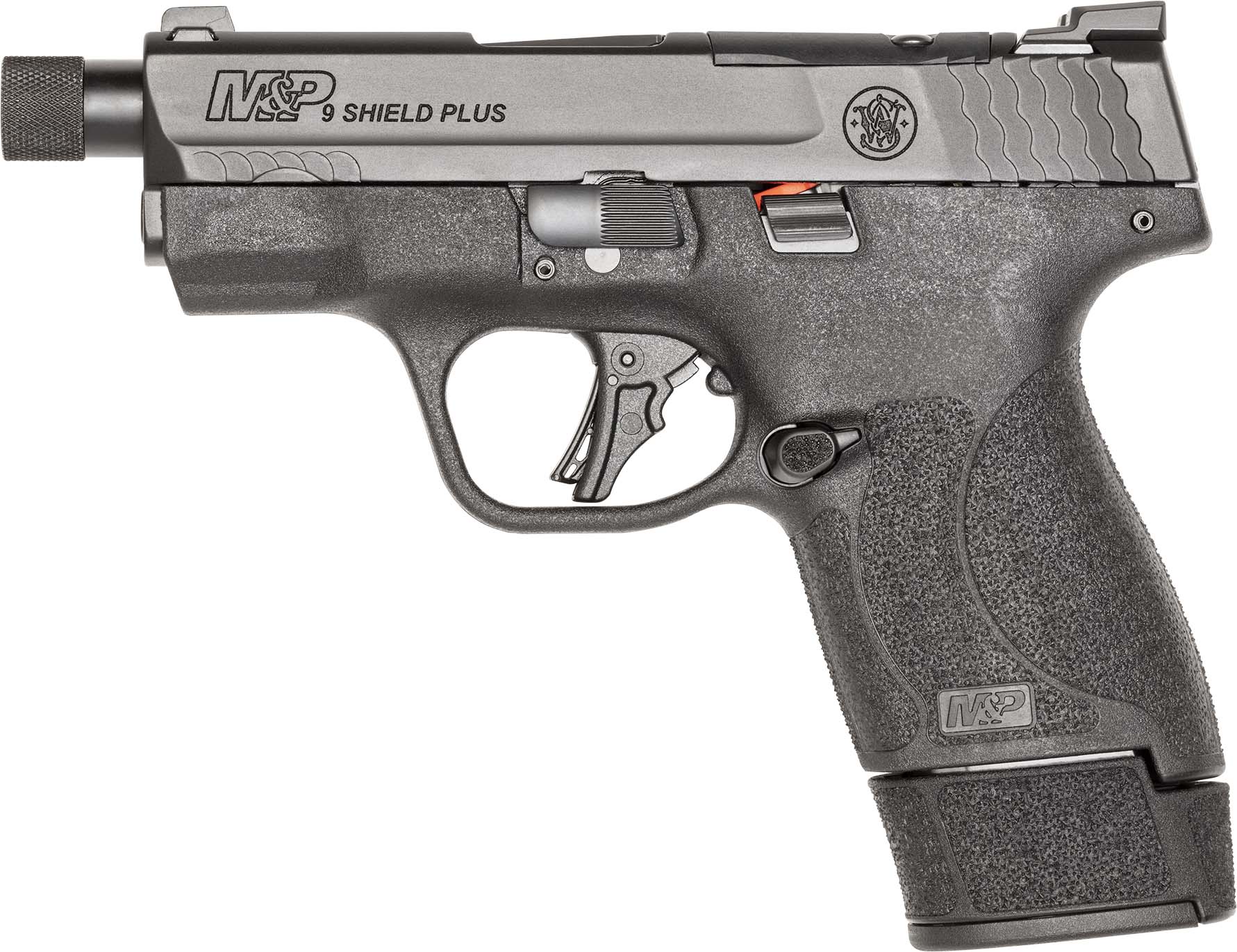 Smith & Wesson M&P Shield Plus 9mm Pistol – 3.7" Threaded Barrel, Night Sights, Optic Ready, 15+1