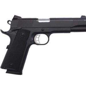 Tisas 1911 Duty black semi-auto pistol chambered in .45 ACP with 5-inch barrel and Novak sights