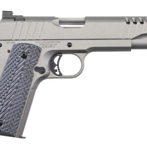 Auto-Ordnance Thompson 1911 .45 ACP stainless semi-auto pistol with Savage Silver Cerakote slide and combat 3-dot sights