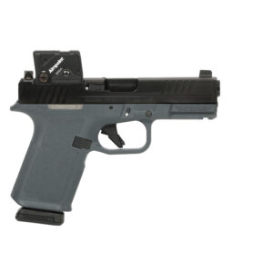 Ruger RXM 9mm semi-auto pistol in black and gray finish with 4-inch barrel, right-side profile view