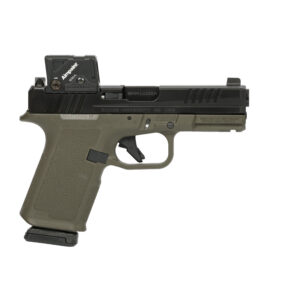 Ruger RXM 9mm semi-automatic pistol in black and OD green with 4-inch barrel