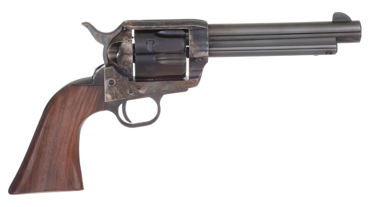 Taylor's & Company 1873 Single Action Army revolver in .45 Colt with 5.5-inch blued barrel and wood grips