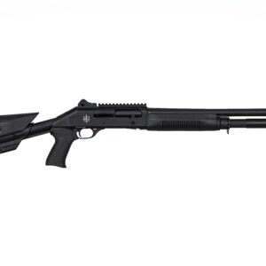 Military Armament Corp MAC 1014 Breach 12 gauge semi-automatic shotgun with 18.5-inch black anodized barrel and ghost ring sights