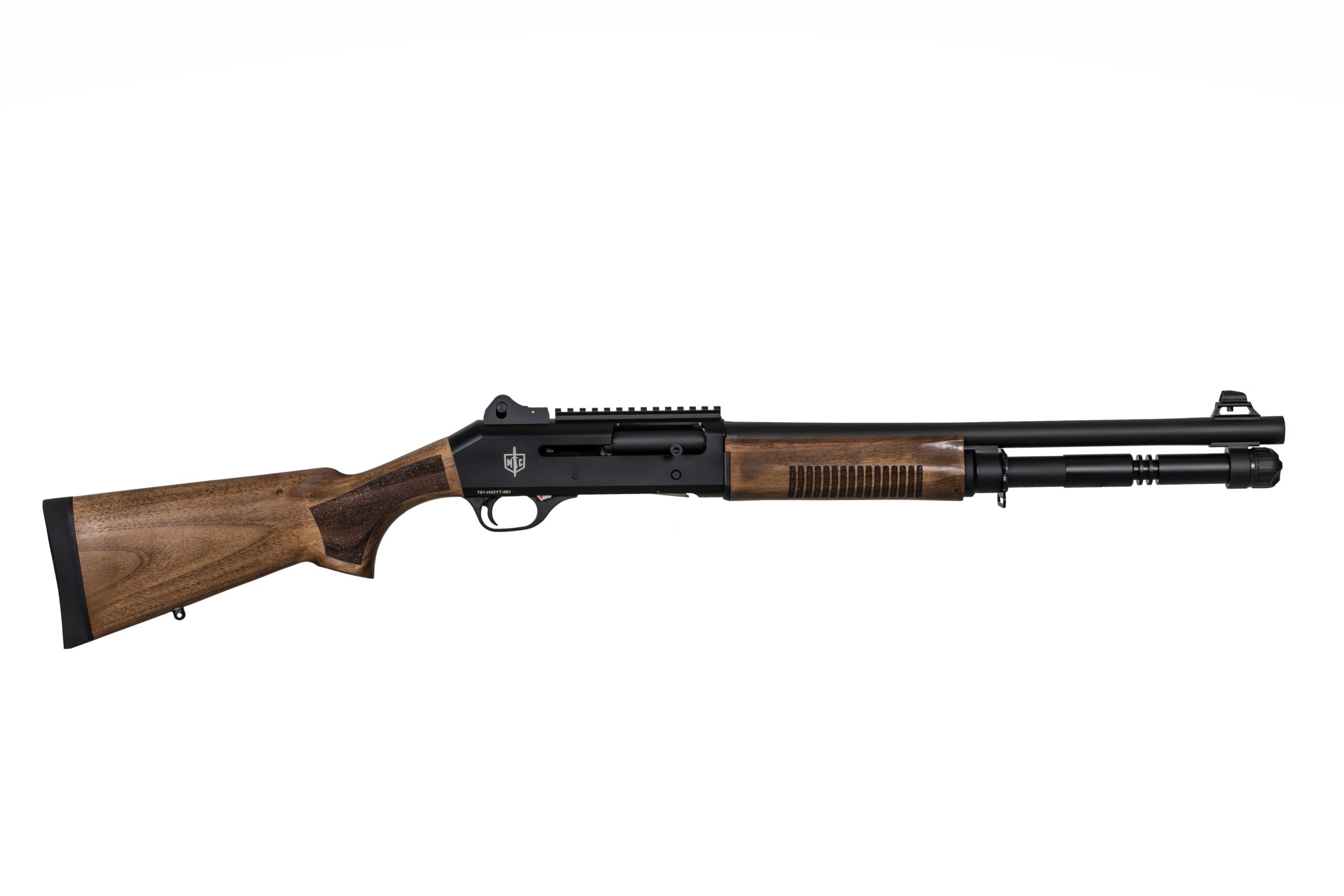 Military Armament Corp MAC 1014 semi-automatic 12 gauge shotgun with 18.5 inch barrel in black and wood finish