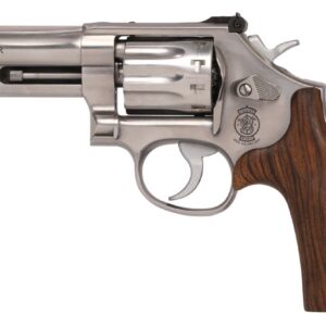 Smith & Wesson Model 617 Mountain Gun .22 LR stainless steel revolver with 4.125-inch barrel and adjustable rear sight