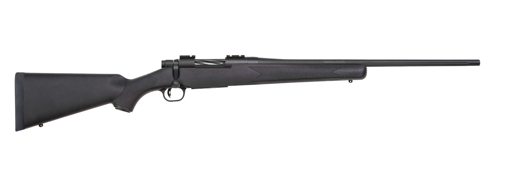 Mossberg Patriot bolt-action rifle in 6.5 Creedmoor with 22-inch fluted matte blue barrel and black synthetic stock