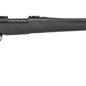 Mossberg Patriot bolt-action rifle in .300 Winchester Magnum with 24-inch threaded barrel and black synthetic stock