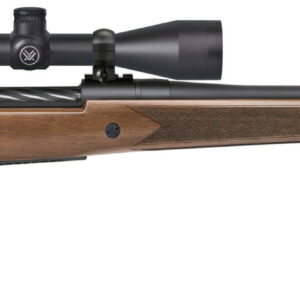 Mossberg Patriot .450 Bushmaster bolt-action rifle with 20-inch blued threaded barrel and wood stock