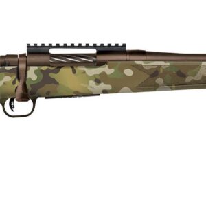 Mossberg Patriot .350 Legend bolt-action youth rifle with 18-inch threaded barrel and Muddy Girl brown synthetic stock