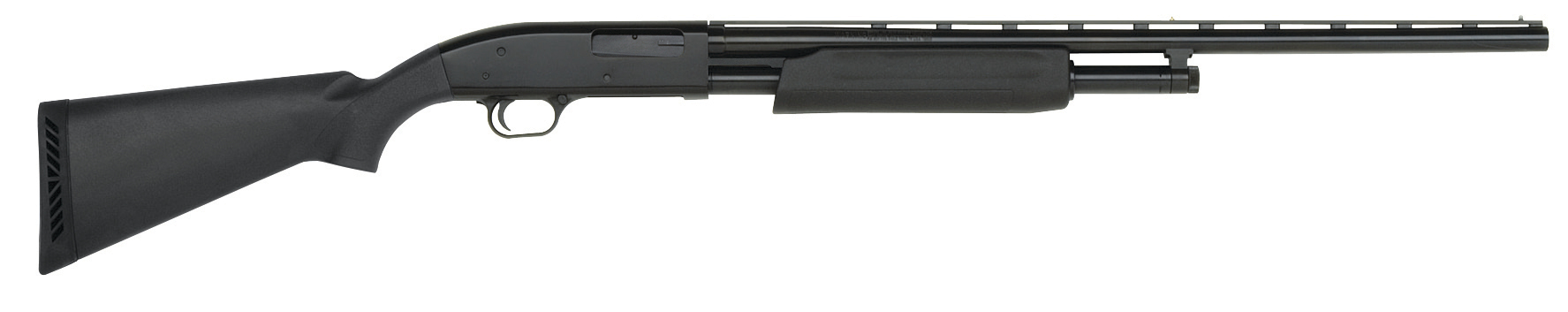 Mossberg Maverick 88 pump-action shotgun in 20 gauge with 26-inch blued barrel and black synthetic stock