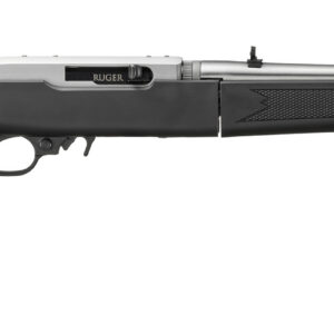 Ruger 10/22 Takedown semi-auto rifle in .22 LR with 18.5-inch stainless barrel and black synthetic stock, Model 32010