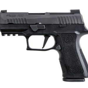 SIG SAUER P320 X-Compact 9mm striker-fired pistol with optic-ready slide and XRAY3 night sights, black finish, shown with magazine