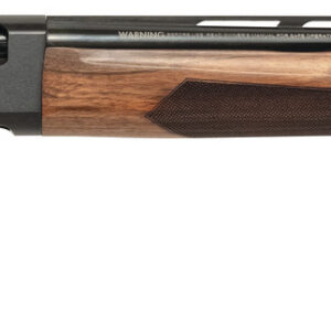 Mossberg Maverick SA semi-automatic 12 gauge shotgun with 28-inch barrel, black finish, wood stock, and fiber optic front sight