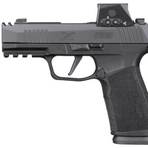 SIG SAUER P365X-MACRO COMP 9mm pistol with ROMX optic cut slide and X-RAY 3 night sights, black finish, right side view