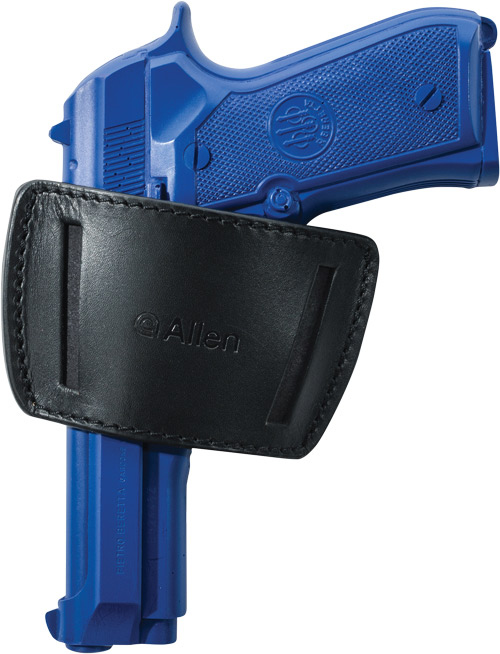 ALLEN BELT SLIDE HOLSTER AMBI - LEATHER MED FRAME AUTOS BLACK