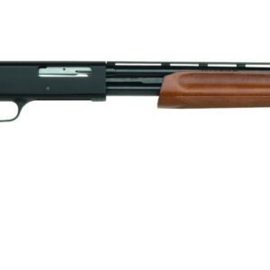 Mossberg 500 pump-action shotgun in .410 bore with 24-inch blued barrel and wood stock, model 50104