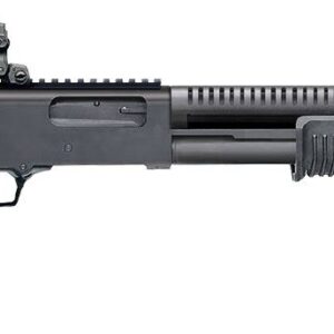 Mossberg 590 pump action shotgun 12 gauge 18.5 inch barrel parkerized finish with MBUS 3 folding sights