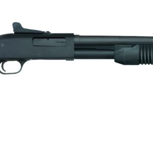 Mossberg 590 Persuader Bantam 20 gauge pump-action shotgun with matte blued finish and synthetic stock