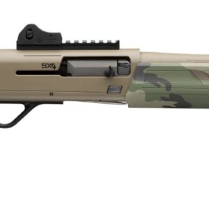 Winchester SX4 Woodland Defender 12 gauge semi-automatic shotgun in Flat Dark Earth finish with 18.5-inch barrel and ghost ring sights