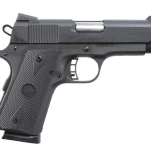 Rock Island Armory 1911A1CS Tac compact .45 ACP pistol in black with serrated slide and fixed sights