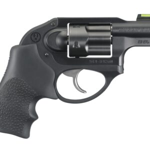 Ruger LCR .38 Special double action revolver with green fiber optic front sight, 5-round cylinder, 1.87-inch barrel, black finish