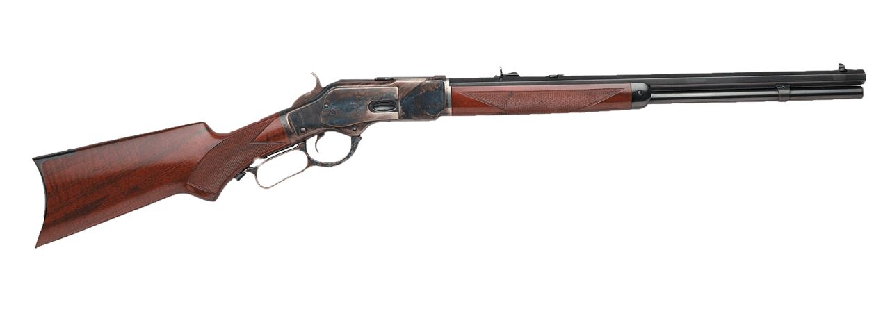 Taylor's & Company 1873 lever action rifle in .357 Magnum with 20-inch blued barrel and wood stock
