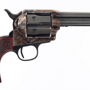 Taylor's and Company Smoke Wagon .357 Magnum single-action revolver with 4.75-inch polished blued barrel and wood grips