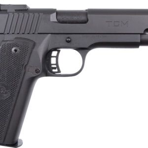 Rock Island Armory M1911-22TCM Standard black semi-auto pistol chambered in .22 TCM with 5-inch barrel and fiber optic front sight