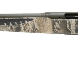 Savage 110 Timberline left-hand bolt-action rifle in 6.5 PRC with camouflage stock, right-side view
