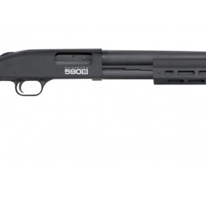 Mossberg 590S Tactical 12 gauge pump action shotgun with 20-inch matte blued barrel and black synthetic stock