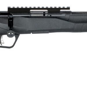 Savage B22 FV-SR bolt-action rimfire rifle in .22 LR with matte black threaded heavy barrel and black synthetic stock