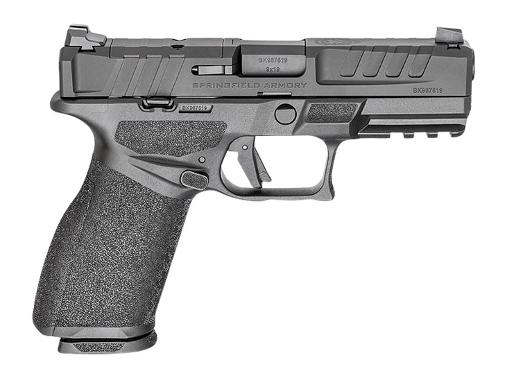 Springfield Armory Echelon FC 9mm black semi-auto pistol with optic-ready serrated slide and 4-inch Black Melonite barrel